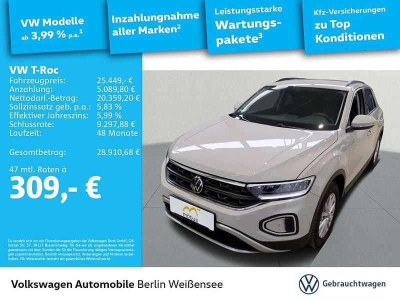 Ascotgrau Gebraucht 2023 VW T-Roc Life SUV | 25.449 € (Guter Preis) - Bild 1/4