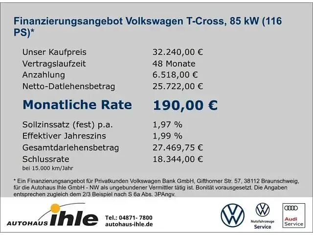 Neu VW T-Cross R 116 PS (85 kW) 2026 Grau SUV