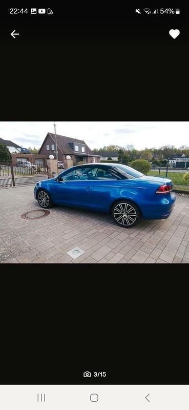 Second-hand VW Eos Exclusive 140 CP (102 kW) 2014 Albastru Cabrio