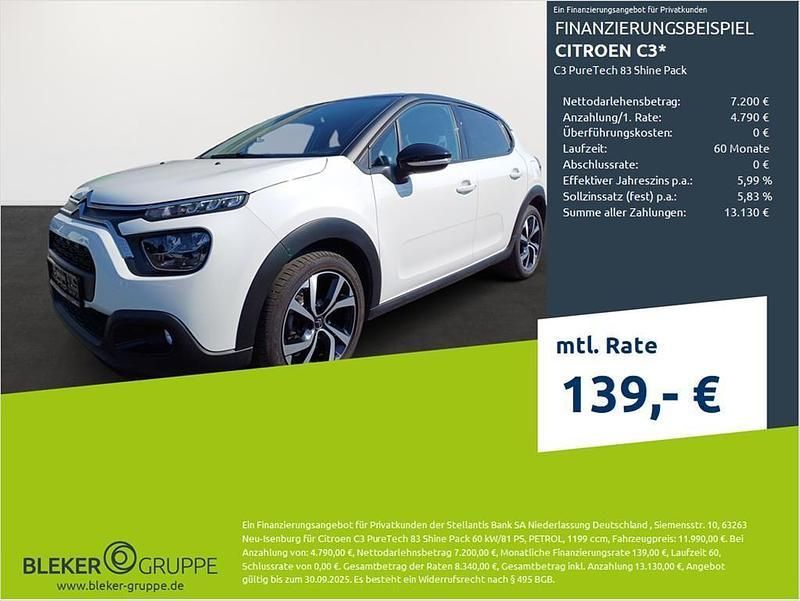 Weiß Gebraucht 2022 Citroën C3 PureTech Kleinwagen | 11.990 € (Guter Preis) - Bild 1/3