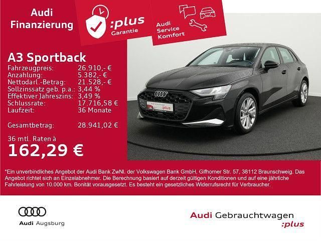 Mythosschwarz metallic Gebraucht 2025 Audi A3 Advanced Plus Limousine | 26.910 € (Guter Preis) - Bild 1/4