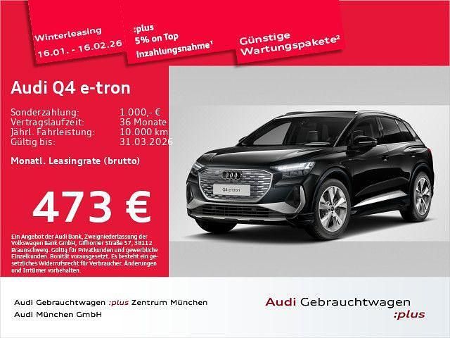 Mythosschwarz metallic Gebraucht 2025 Audi Q4 e-tron S-Line SUV | 48.989 € (Etwas zu teuer) - Bild 1/1