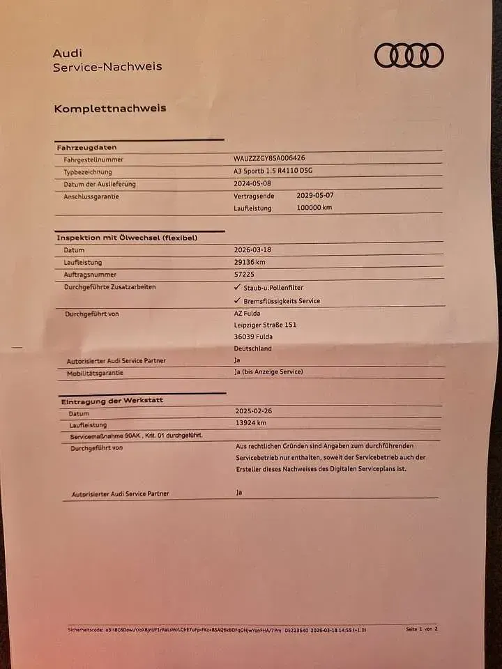 Gebraucht Audi A3 Comfort 150 PS (110 kW) 2024 Schwarz Kombi