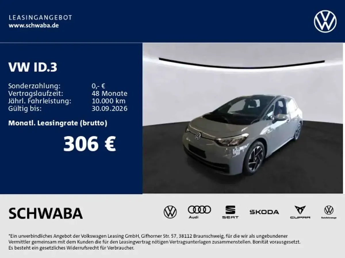 Gebraucht VW ID.3 Pro 106 kW (145 PS) 2022 Grau Kleinwagen