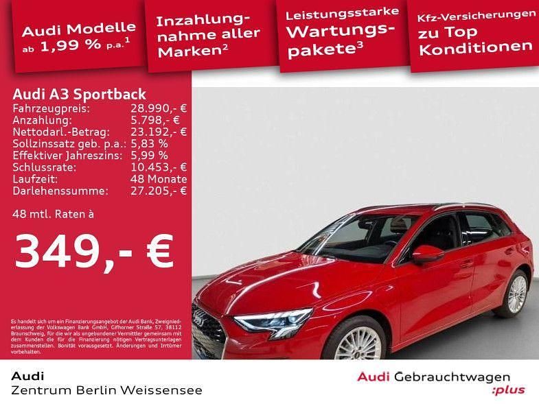 Rot Gebraucht 2023 Audi A3 Sportback e-tron Performance Limousine | 28.990 € (Etwas zu teuer) - Bild 1/4