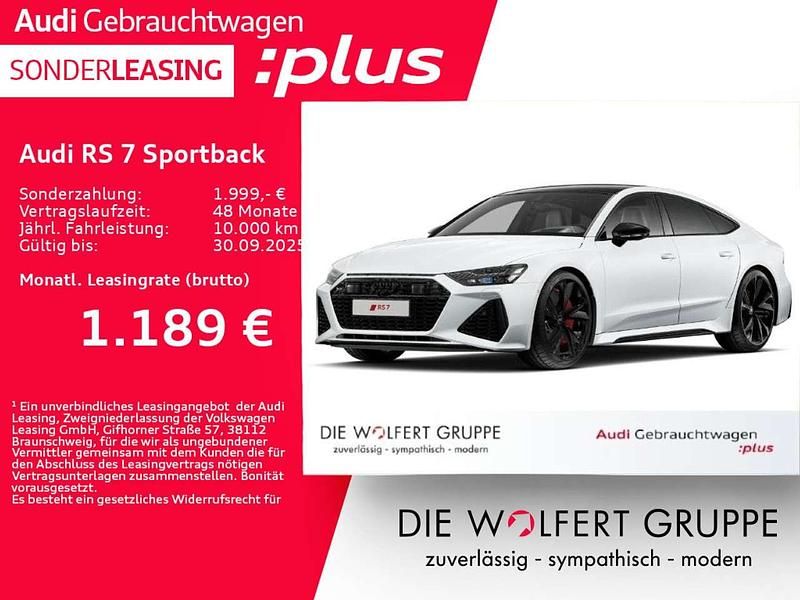 Gletscherweiß metallic Gebraucht 2024 Audi RS7 Performance Kleinwagen | 117.825 € (Guter Preis) - Bild 1/4