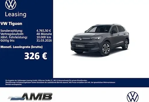Neu VW Tiguan 131 PS (96 kW) 2025 Grau SUV