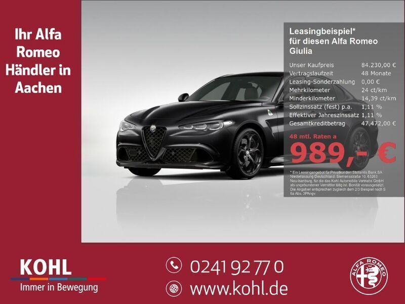Schwarz Neu 2025 Alfa Romeo Giulia Quadrifoglio Limousine | 84.230 € (Superpreis) - Bild 1/4