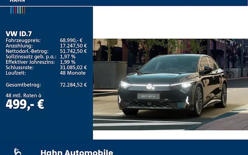 Neu VW ID.7 GTX 250 kW (340 PS) 2026 Schwarz Limousine