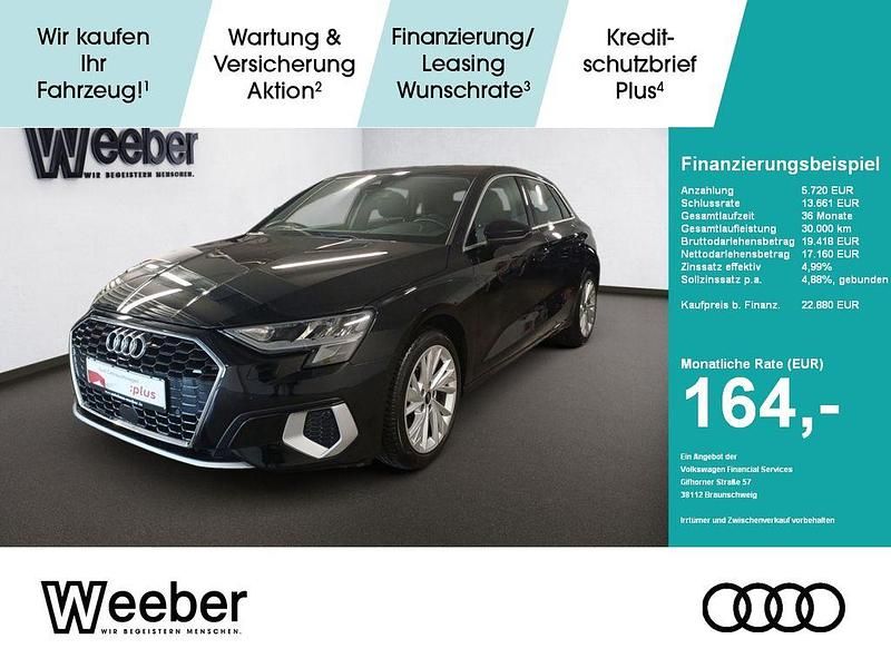 Brillantschwarz Gebraucht 2023 Audi A3 Sportback Design Limousine | 22.880 € (Guter Preis) - Bild 1/4