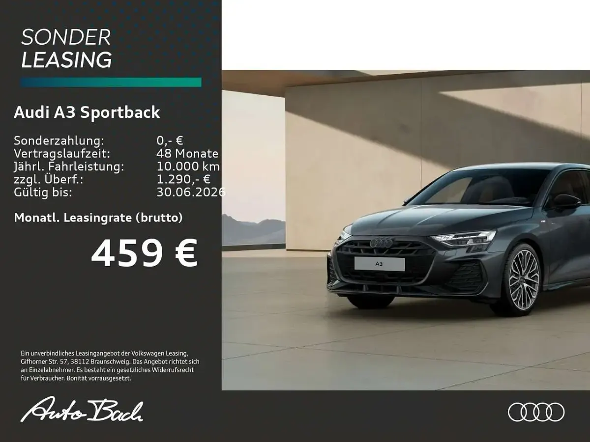 Neu Audi A3 S-Line 150 PS (110 kW) 2026 Daytonagrau perleffekt Limousine