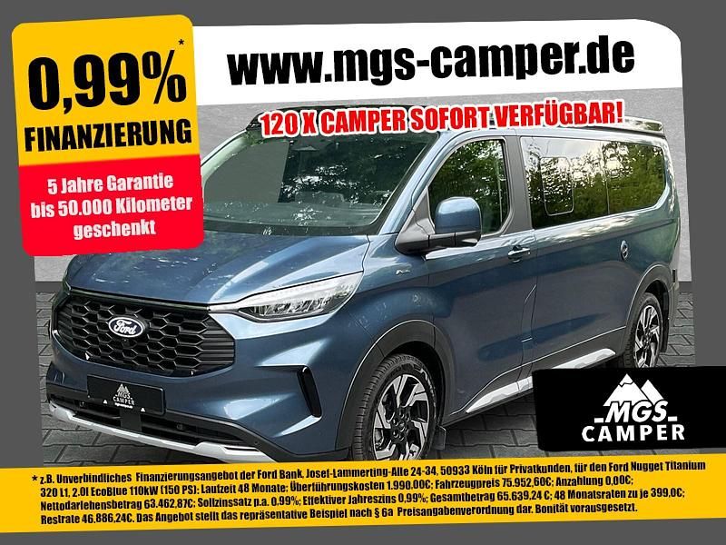 Chrome blue metallic Neu 2025 Ford Tourneo Custom Active Limousine | 69.590 € - Bild 1/4