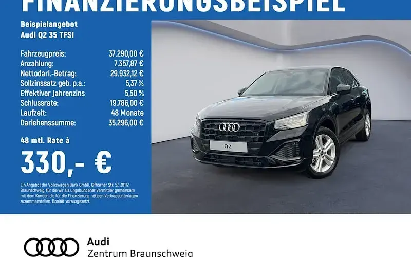 Ny Audi Q2 Comfort 150 HK (110 kW) 2025 Sort SUV