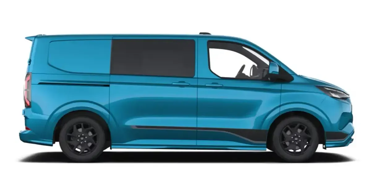 Neu Ford E-Transit Sport 160 kW (218 PS) 2026 Digital aqua blue metallic Van