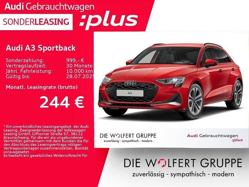Rot Gebraucht 2024 Audi A3 Sportback Advanced Plus Limousine | 35.170 € (Fairer Preis) - Bild 1/4