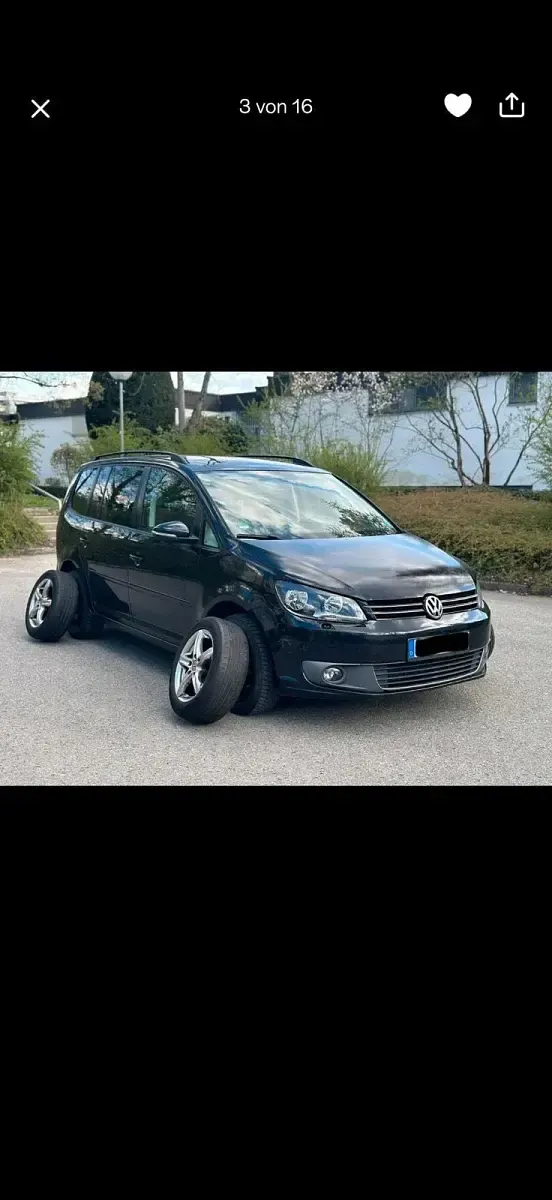 Usata VW Touran 105 CV (77 kW) 2012 Nero Monovolume