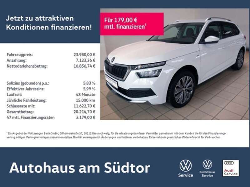 Moonweiss metallic Gebraucht 2023 Skoda Kamiq Ambition SUV | 23.980 € (Fairer Preis) - Bild 1/4
