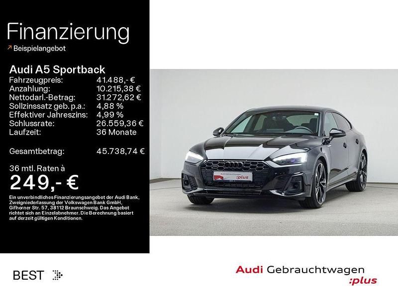 Schwarz Gebraucht 2022 Audi A5 Sportback S-Line Limousine | 41.488 € (Fairer Preis) - Bild 1/4