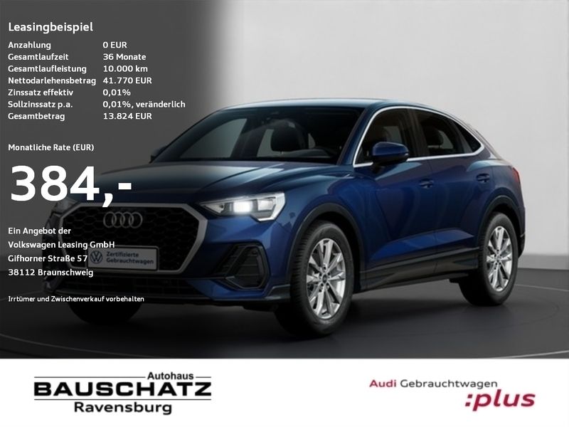 Blau Gebraucht 2024 Audi Q3 Sportback Performance SUV | 41.770 € (Etwas zu teuer) - Bild 1/4