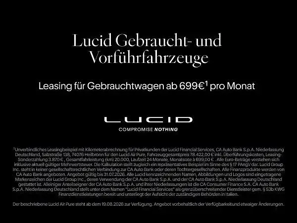 Gebraucht Lucid Air Pure 358 kW (487 PS) 2024 Silber Limousine
