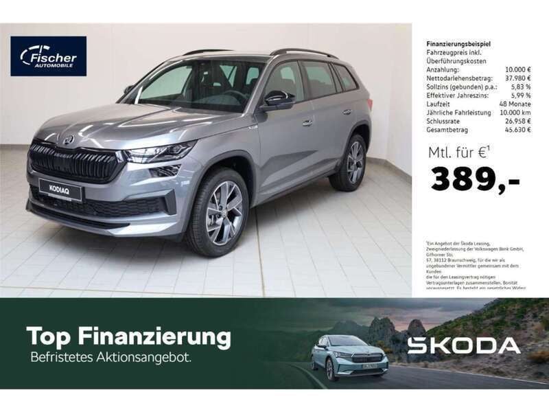 Grau Gebraucht 2024 Skoda Kodiaq SportLine SUV | 47.980 € (Guter Preis) - Bild 1/4