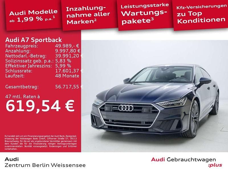Firmamentblau metallic Gebraucht 2023 Audi A7 S-Line Kleinwagen | 49.989 € (Fairer Preis) - Bild 1/4