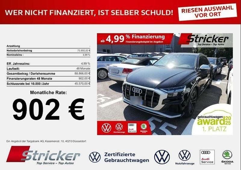 Mythosschwarz metallic Gebraucht 2022 Audi SQ8 Sport SUV | 75.949 € (Superpreis) - Bild 1/3