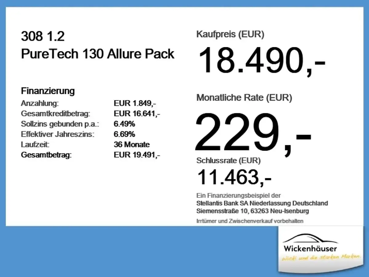 Gebraucht Peugeot 308 Allure 131 PS (96 kW) 2023 Perlaneraschwarz metallic Limousine