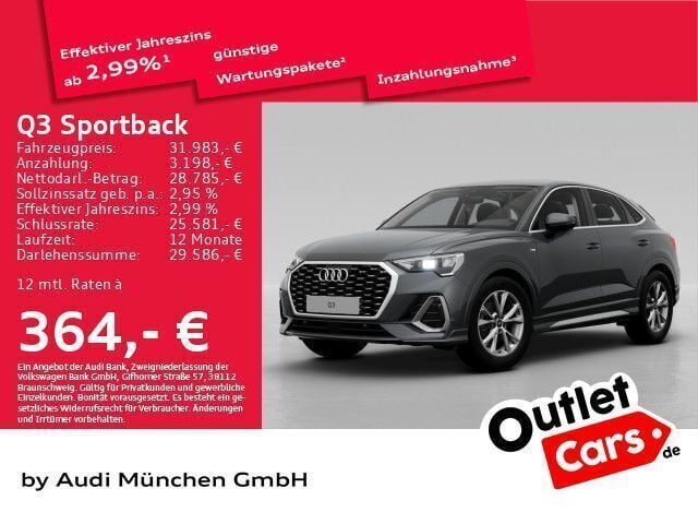 Grau Gebraucht 2022 Audi Q3 Sportback S-Line SUV | 31.983 € (Superpreis) - Bild 1/2