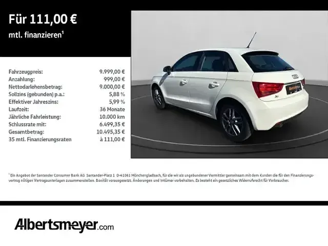 Usata Audi A1 Sportback Attraction 86 CV (63 kW) 2012 Bianco Utilitaria