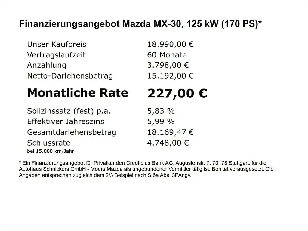 Gebraucht Mazda MX30 Makoto 170 PS (125 kW) 2023 Weiss SUV