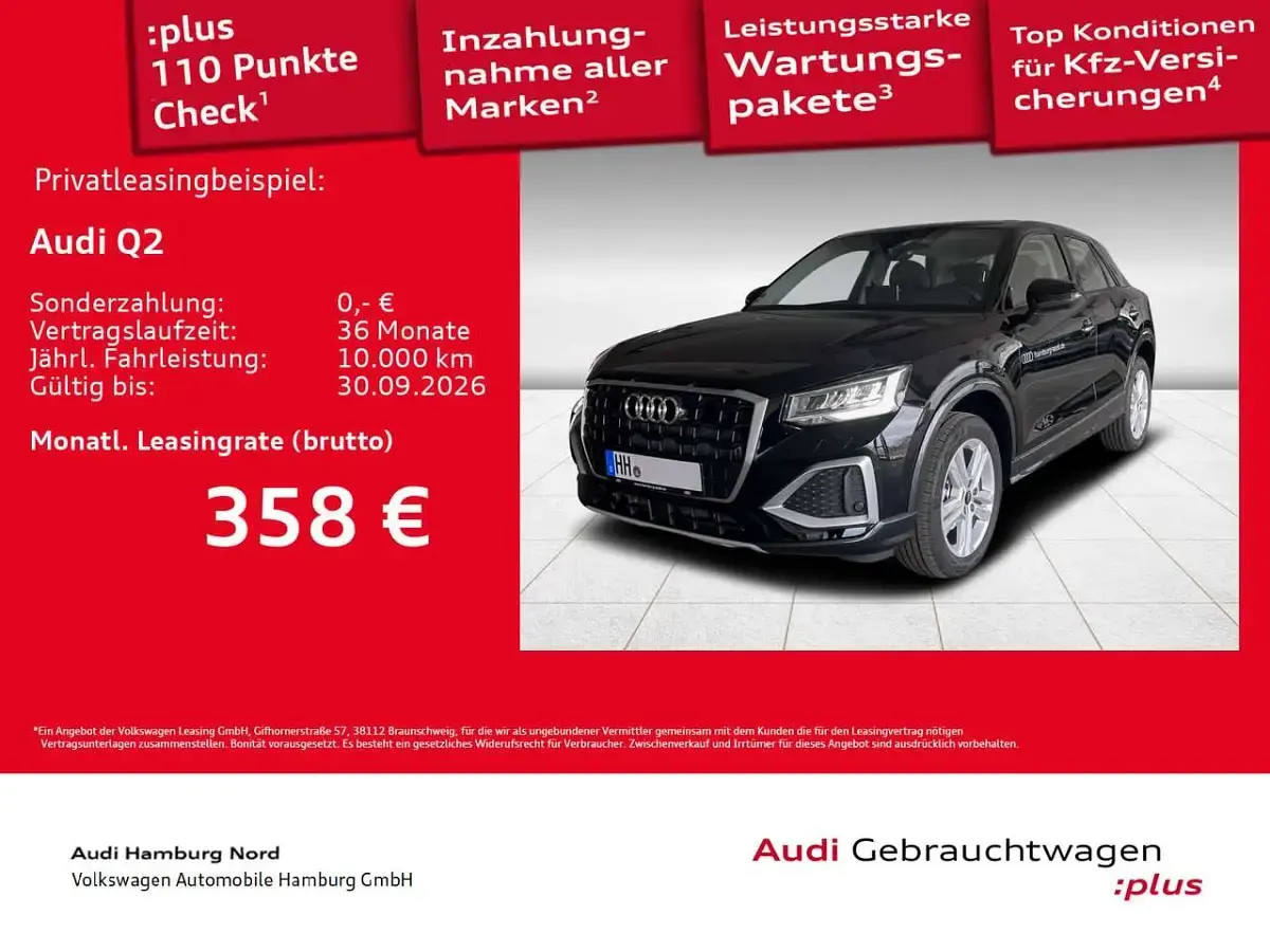 Gebraucht Audi Q2 Advanced 150 PS (110 kW) 2026 A2 brillantschwarz SUV