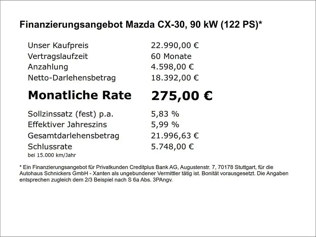Gebraucht Mazda CX-30 Selection 122 PS (89 kW) 2023 Grau SUV