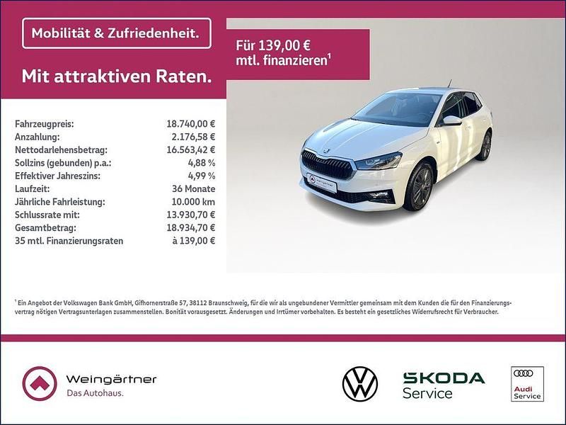 Weiß Gebraucht 2025 Skoda Fabia Selection Limousine | 18.740 € (Fairer Preis) - Bild 1/4