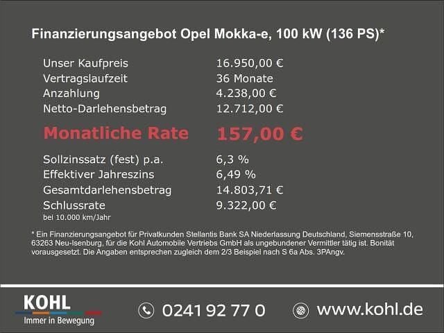Gebraucht Opel Mokka-e Edition 100 kW (136 PS) 2021 Schwarz SUV