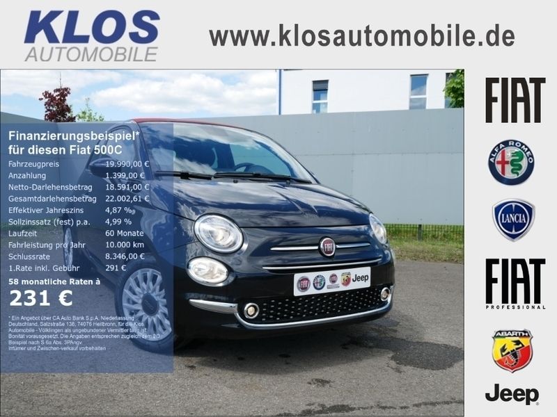 Schwarz Neu 2024 Fiat 500C Dolcevita Cabrio | 19.990 € (Fairer Preis) - Bild 1/4