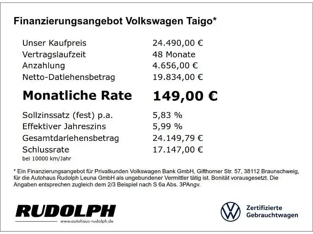 Gebraucht VW Taigo Goal 116 PS (85 kW) 2025 Reef blue metallic SUV