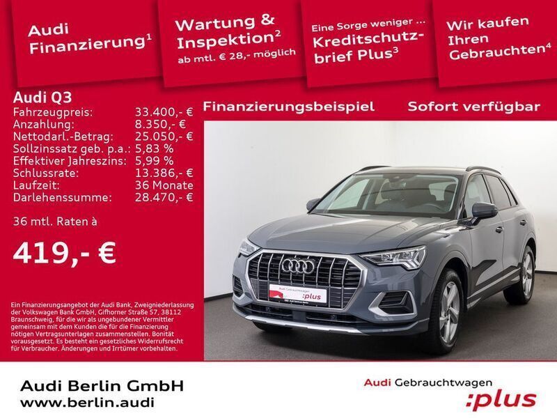 Nanograu metallic Gebraucht 2022 Audi Q3 Advanced SUV | 33.400 € (Fairer Preis) - Bild 1/3