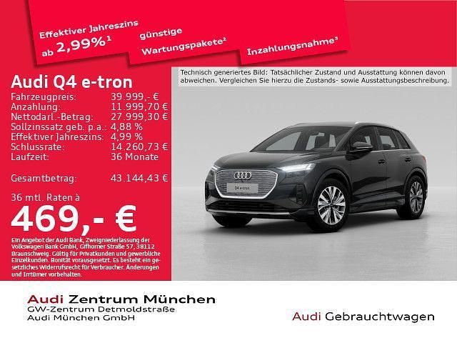 Mythosschwarz metallic Gebraucht 2023 Audi Q4 e-tron Ambiente SUV | 39.999 € (Fairer Preis) - Bild 1/2