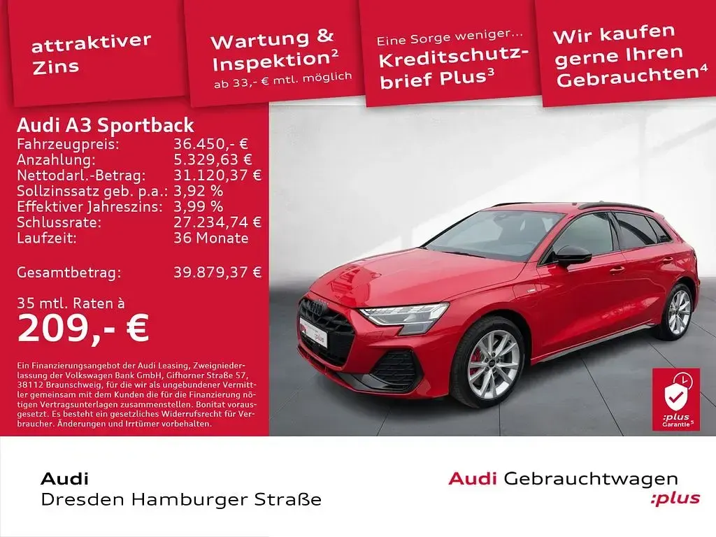 Gebraucht Audi A3 S-Line 272 PS (200 kW) 2025 Progressivrot metallic Limousine