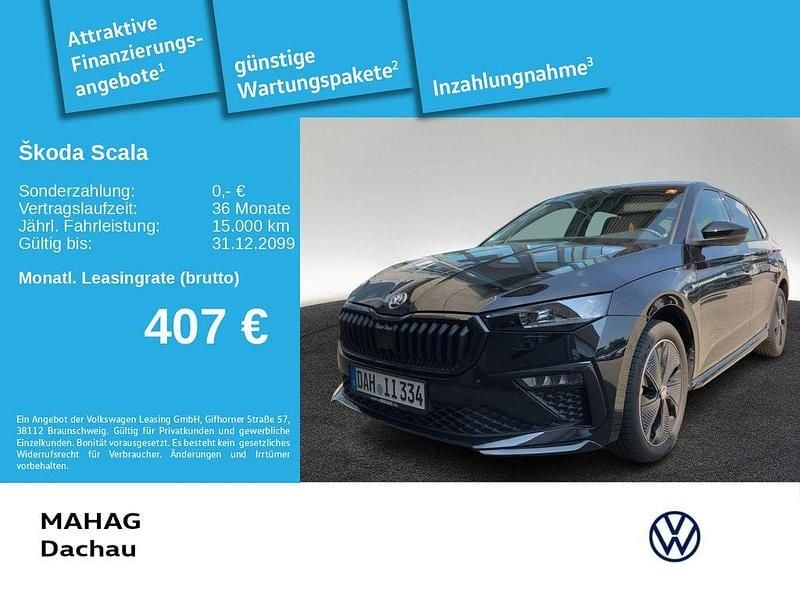 Schwarz Gebraucht 2025 Skoda Scala Monte Carlo Kleinwagen | 28.480 € (Fairer Preis) - Bild 1/3