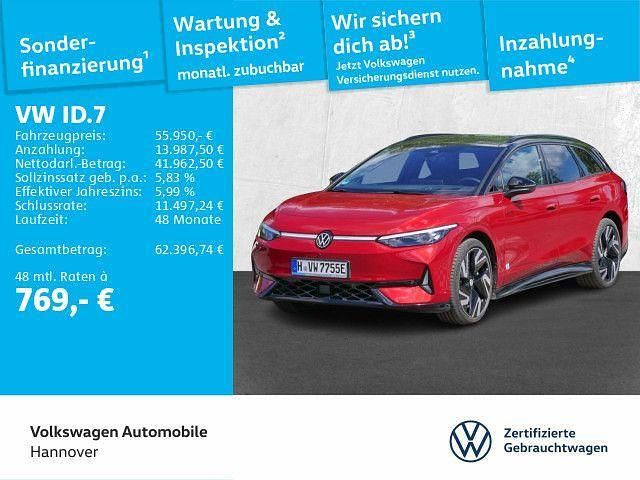 Kings red metallic schwarz Gebraucht 2025 VW ID.7 GTX Kombi | 55.950 € - Bild 1/4