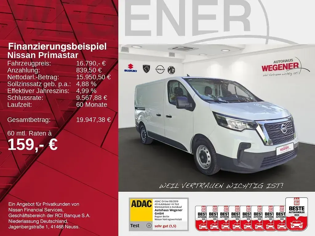Gebraucht Nissan Primastar Visia 110 PS (80 kW) 2022 Glacier white solid Van / Kleinbus