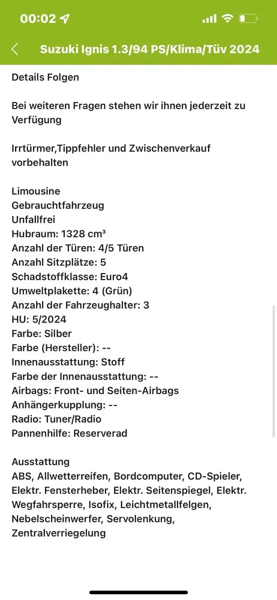 Gebraucht Suzuki Ignis 2004 Silber Kleinwagen