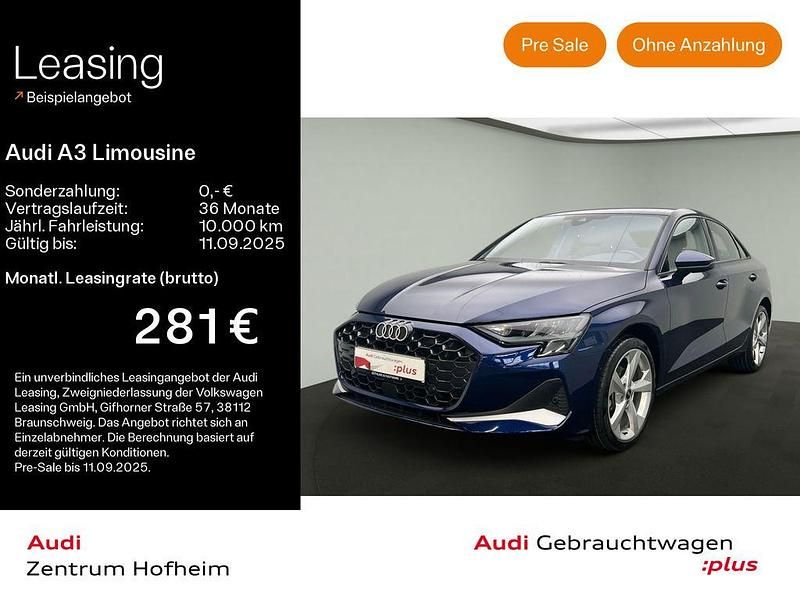 Navarrablau metallic Gebraucht 2024 Audi A3 Advanced Plus Limousine | 30.499 € (Superpreis) - Bild 1/4