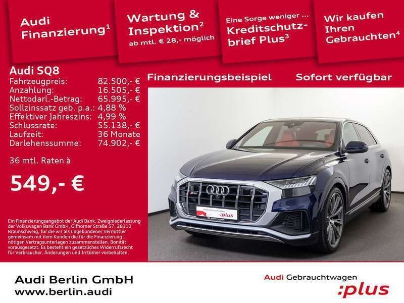 Navarrablau metallic Gebraucht 2021 Audi SQ8 Ambiente SUV | 87.400 € (Teuer) - Bild 1/3