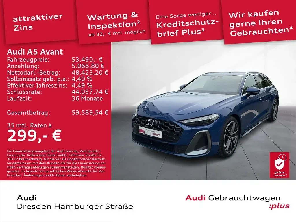 Gebraucht Audi A5 Ambiente 204 PS (150 kW) 2025 Ascariblau metallic Kombi