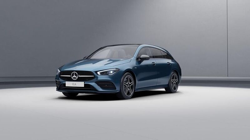 Blau Gebraucht 2021 Mercedes CLA250e Shooting Brake AMG Kombi | 27.870 € (Guter Preis) - Bild 1/4