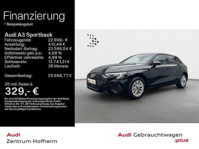 Schwarz Gebraucht 2022 Audi A3 Sportback e-tron Performance Limousine | 22.999 € (Fairer Preis) - Bild 1/4