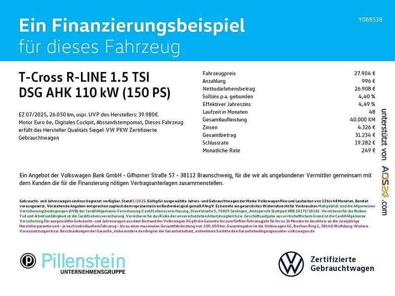 Gebraucht VW T-Cross R-line 150 PS (110 kW) 2025 Weiß SUV